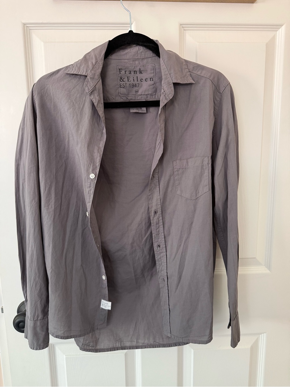 Frank & Eileen Gray Button Down Cotton Shirt “Eileen” style XXS - Picture 2 of 7